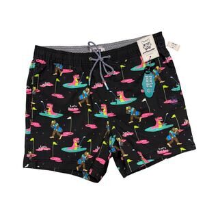 Party Pants Swim Trunks Shorts Large Par-tee Golf Sasquatch Dinosaur Black Pink